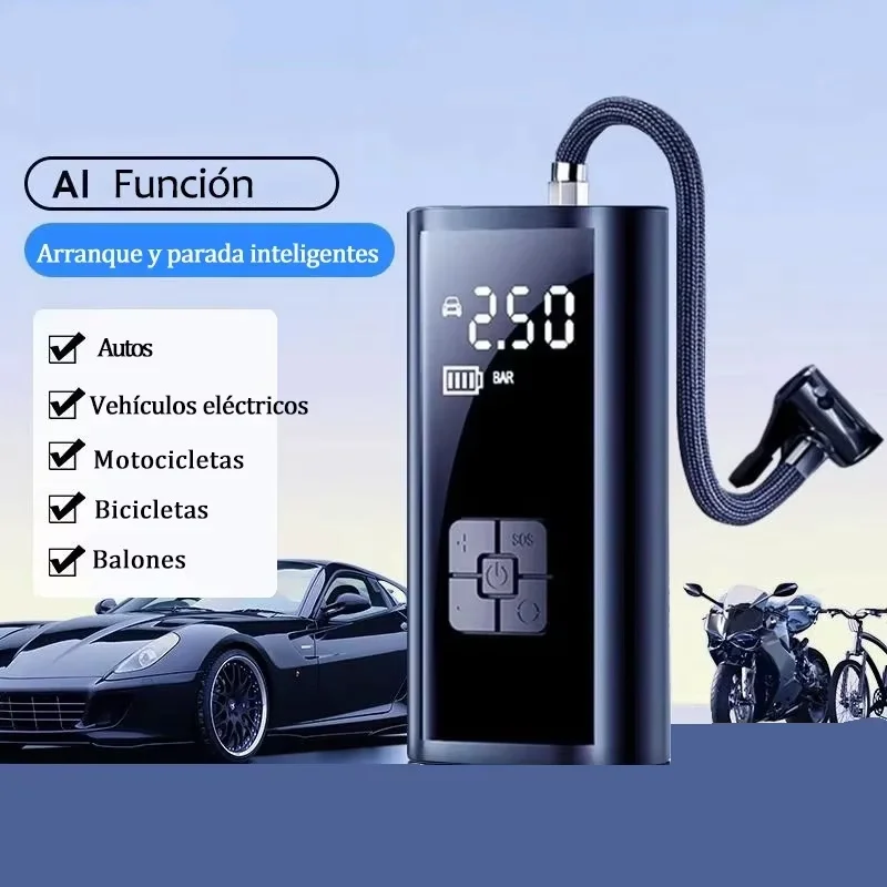 

Беспроводной автомобильный компрессор 150PSI, умный насос для накачивания шин, портативный электрический насос для мотоциклов, велосипедов, мячей, быстрая зарядка Type-C
