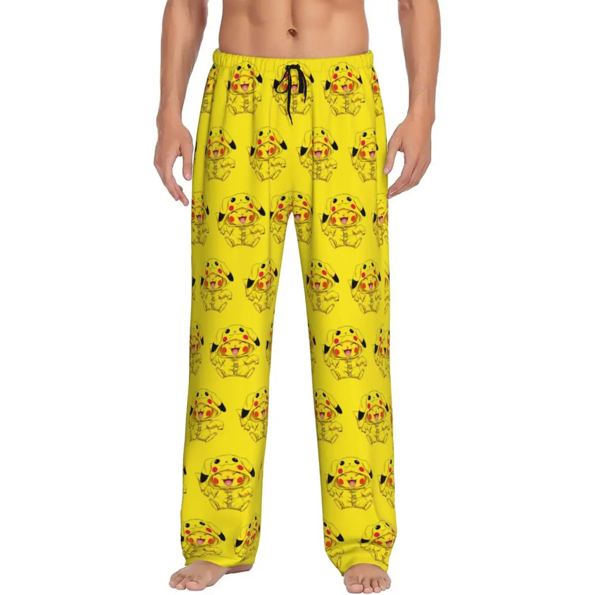 calcas-de-pijama-personalizadas-para-homens-com-estampa-de-p-pikachus-classicas-do-anime-com-bolsos