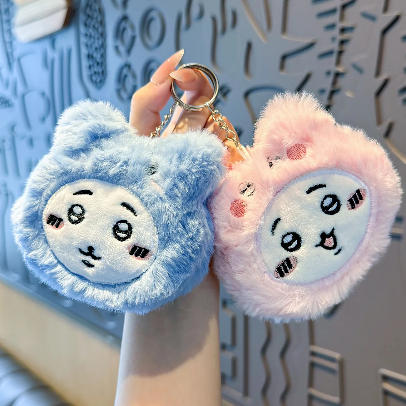 Anime Chiikawass Keyring Usagi Hachiware Usachi Soft Plush Doll Keychain Toy Fur Plush Hanging Ornaments Bag Accessories Gifts