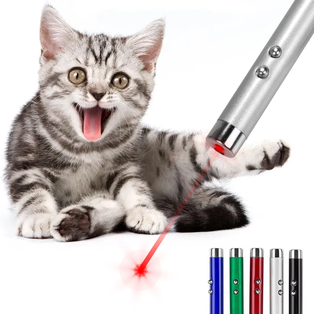 Led lights Funny Cat Stick Toys Cat Dog Pointer Red Light Stick Laser Pen Inttoyeractive Toy And Lighting 2-In-1 Pet Accessories