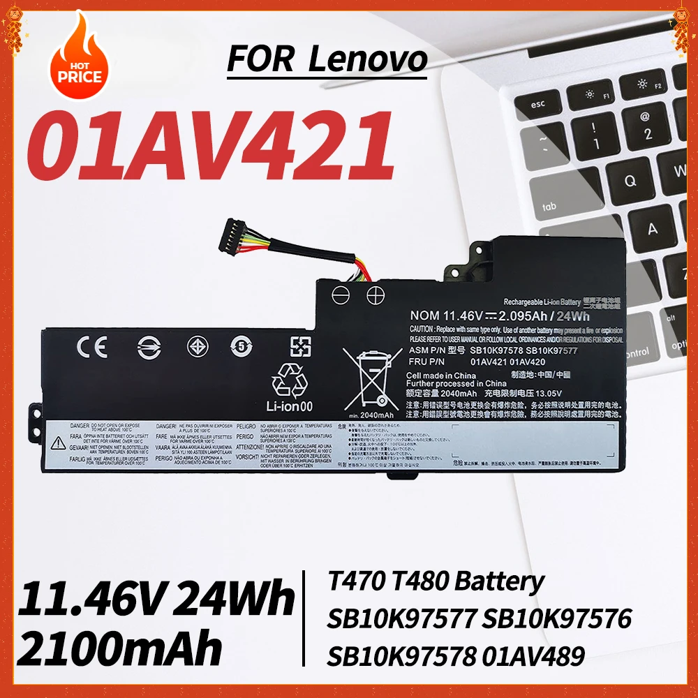 01AV421 01AV419 T480 T470 Battery for Lenovo ThinkPad A475 A485 TP25 Series Notebook FRU 01AV489 SB10K97577 SB10K97576 01AV420