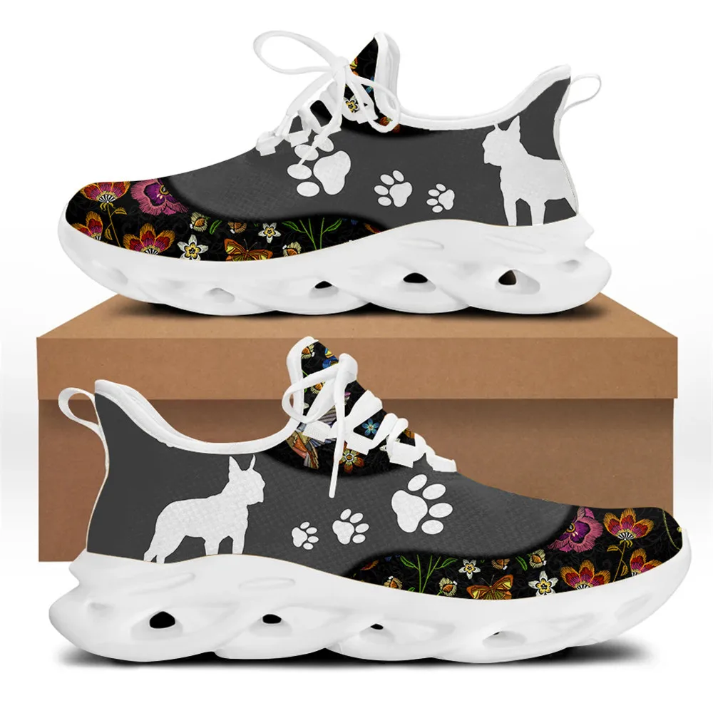 INSTANTARTS Floral Dog Paw Lightweight Breathable Sneakers Mesh Breathable Outdoor Sport Sneakers Training Shoes Casual Shoes