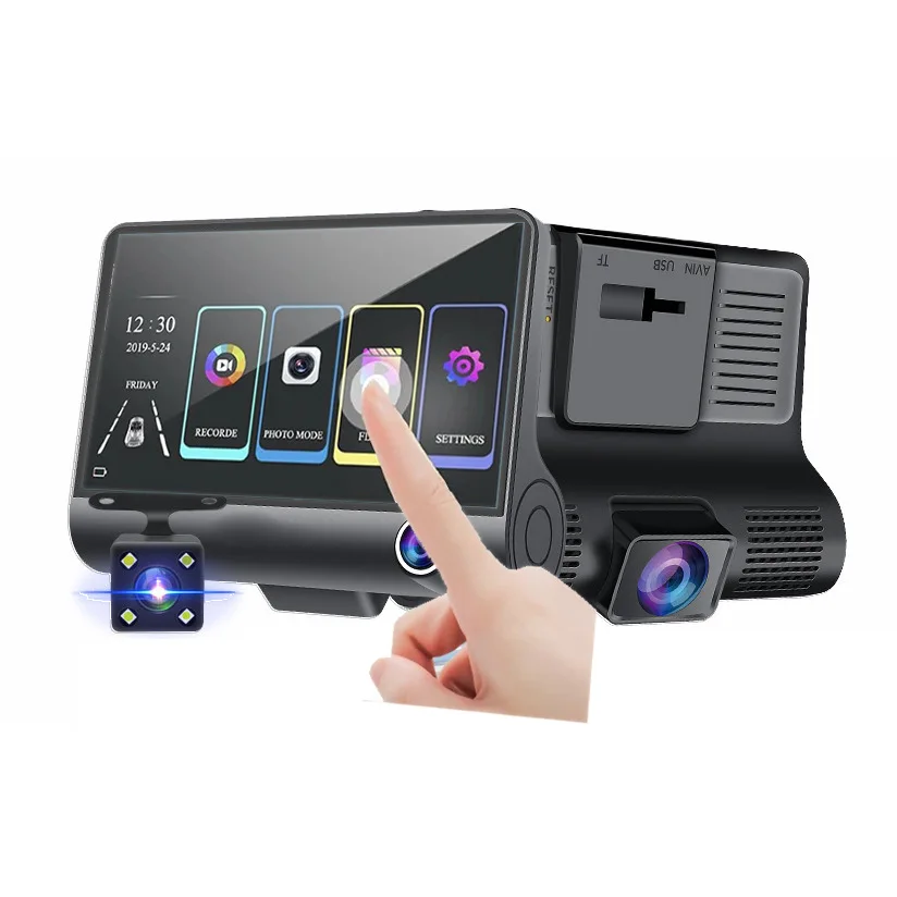 

Touch Screen HD 4 Inch Vehicle Blackbox Video Recorder 1080P Dash Cam Front And Rear Dashcam Dash Camera Car Camera