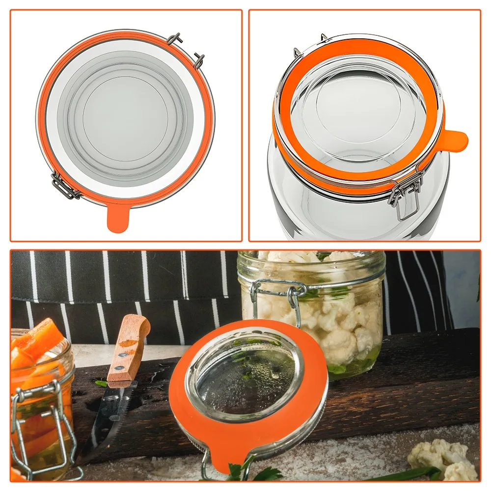10pcs Convenient Waterproof Silicone Sealing Ring 70mm/2.75in Leak-Proof Mason Jar Gasket Orange Airtight Sealing Rings Canning
