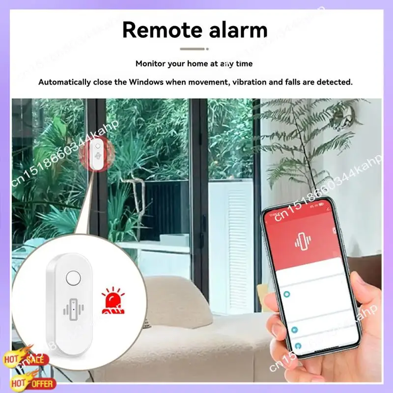 CLCU Tuya Wifi เซ็นเซอร์สั่นสะเทือนนาฬิกาปลุกเครื่องตรวจจับการสั่นสะเทือนไร้สายการตรวจจับการกระแทกแบบเรียลไทม์และการแจ้งเตือนกิจกรรมสีขาว
