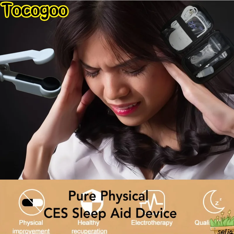 

CES Microcurrent Stimulation Device for Sleep Aid, Anxiety and Depression Relief, Insomnia Electrotherapy Headache Reliever