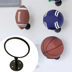 Dormitory Wall Mounted Ball Holder Display Support for Basketball Football Volleyball Exercise Black Home Organizer for Kids