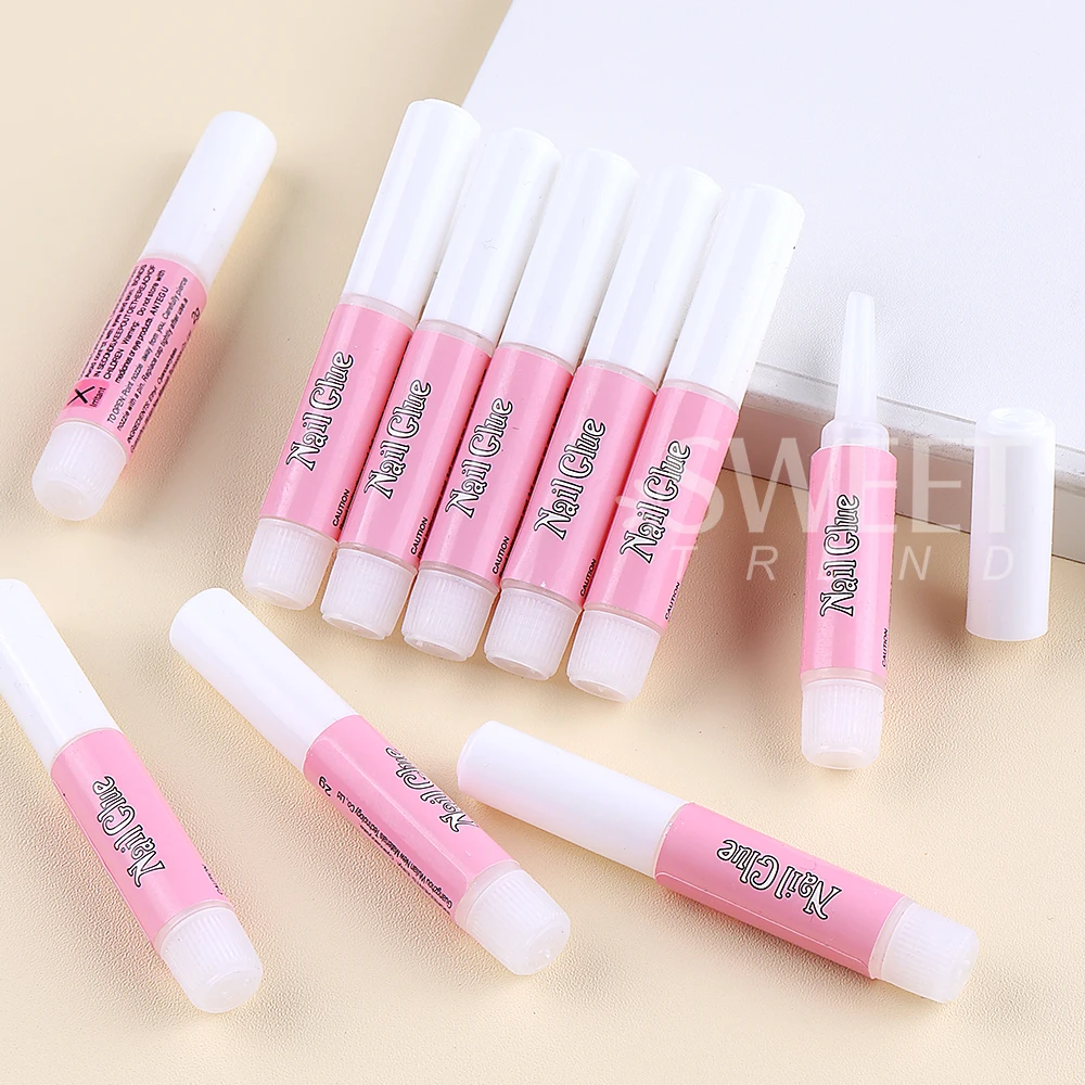 100개 2g 초강력 네일 팁 접착제 아크릴 네일 팁용 라인스톤, 빠르게 마르는 네일 글루