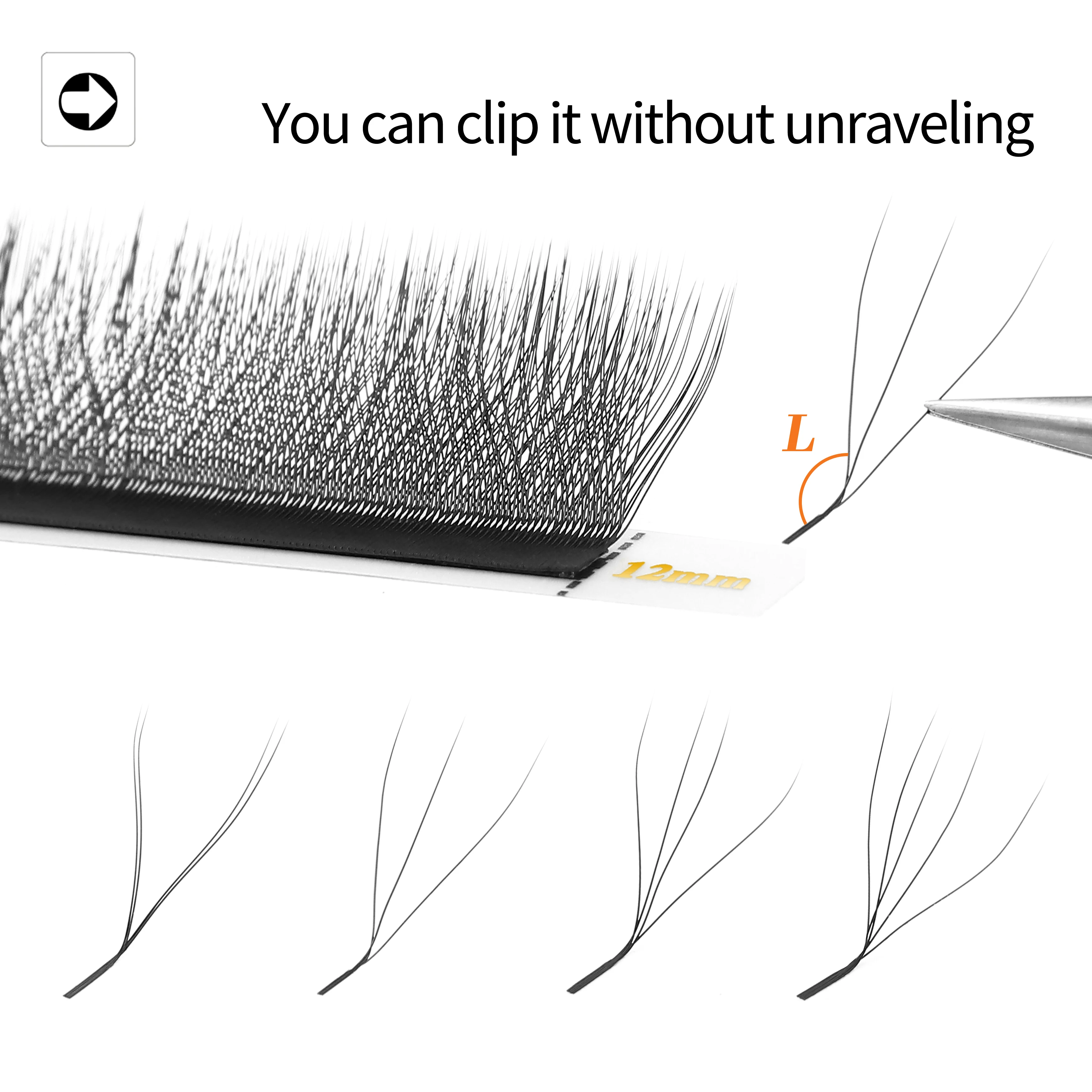 XIUSUZAKI L/LU/M Curl YY 3D 4D 5D W Shape Eyelash Extension Hand Woven Soft Light Natural Lashes Premade Volume Fan Eyelashes