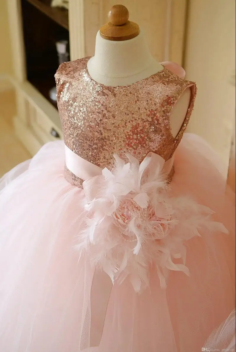 

Flower Girl Dresses luxurious Sleeveless Tulle Lace Applique Weddings Kids Evening Gowns First communion Dresses