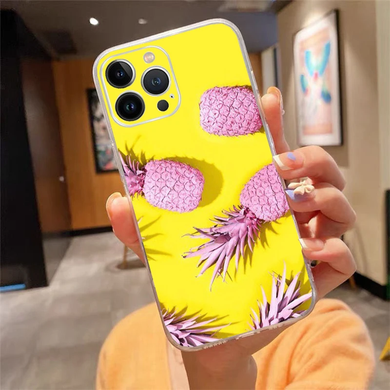 

Phone Case For iphone 17 Pro Max Air 17 16 15 14 13 Pro Max 15 16 Pro 15Plus Summer Pineapple Fruit