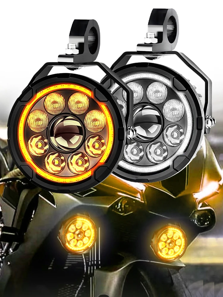 Braveway 5 inch Upgrade Motorfiets Extra Verlichting Strobe Wit Amber DRL Richtingaanwijzer voor BMW R1200GS F800GS F700GS F650 K1600 - afbeelding 2