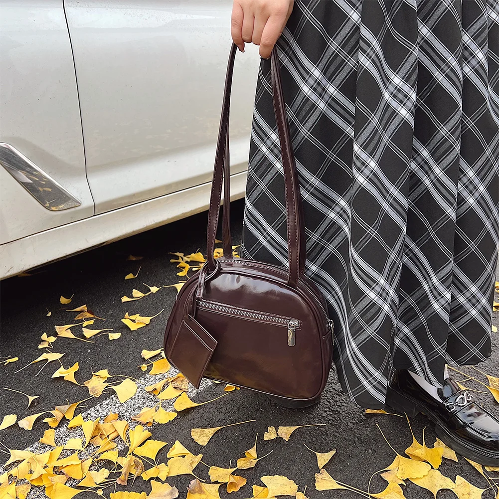 Bolso de hombro de PU para mujer, bolso de moda para axila, bolso de transporte Vintage de gran capacidad, bolso Hobo elegante con múltiples bolsillos, bolso de hombro Retro