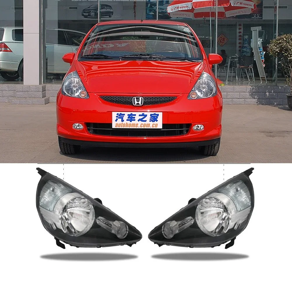 Car Headlights Assembly for Honda Fit Jazz Sport GD GE 2001~2008 Part Fog Lights Map Halogen Corner Side Lamps LED Accessories