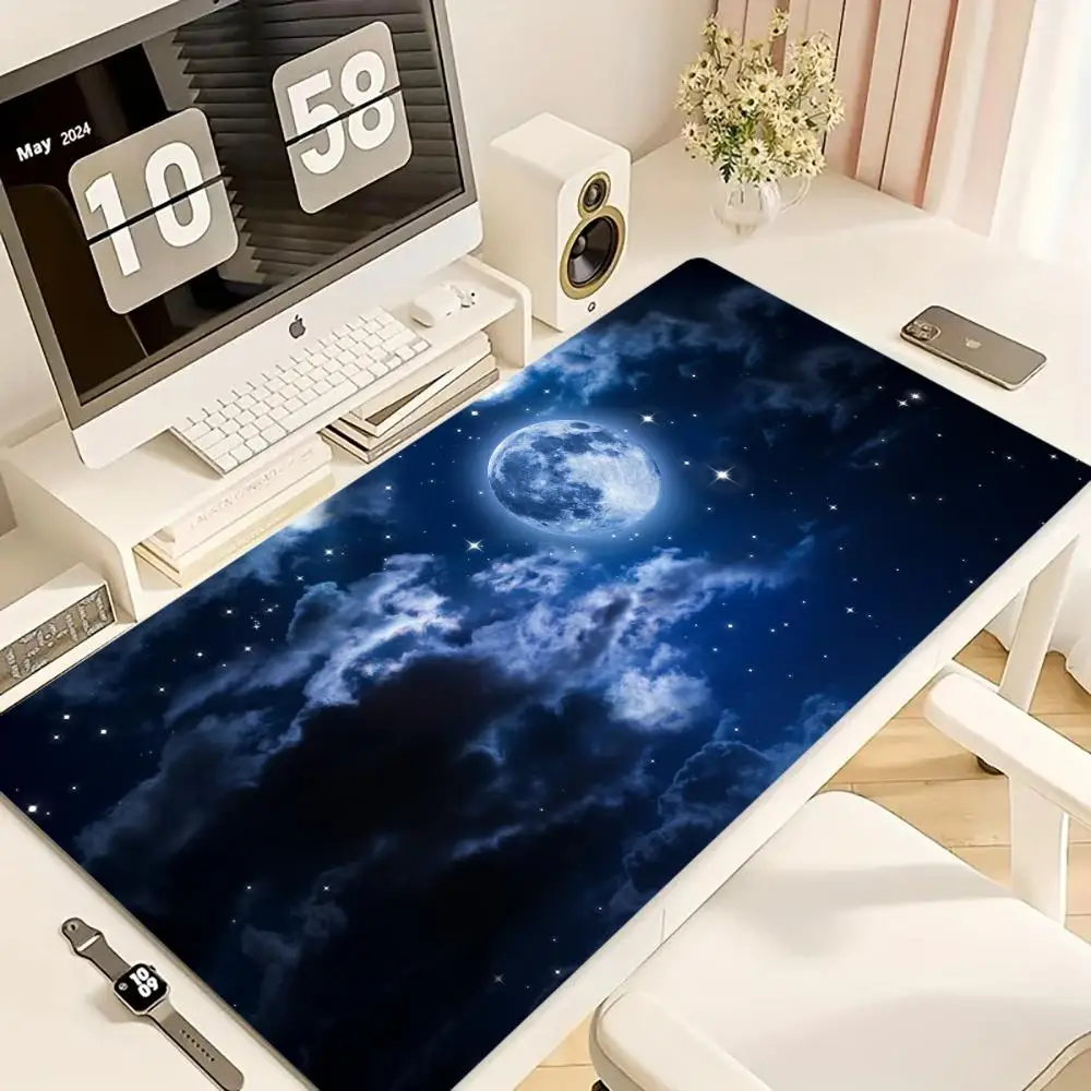 

Коврик для мыши Moon Landscape 40X90, компьютерные аксессуары, офисные игровые коврики для стола, резиновые противоскользящие игровые коврики для клавиатуры и мыши, настольные коврики