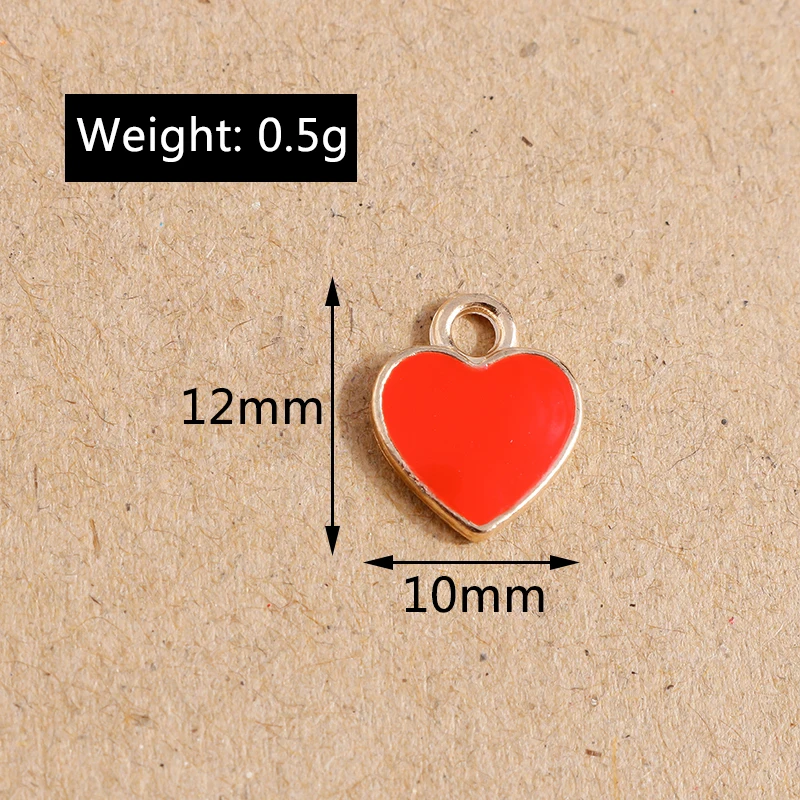 10 stücke Bunte Emaille Liebe Herz Charme für Schmuck Machen Frauen Nette Tropfen Ohrringe Anhänger Halsketten DIY Armbänder Handwerk Geschenk – Detail 22