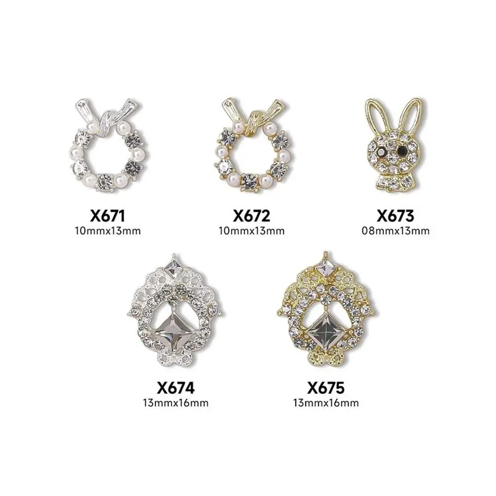 Acessórios de manicure ornamento de unhas liga aurora coração strass coelho decorações de unhas jóias 3d brocas de arte de unhas