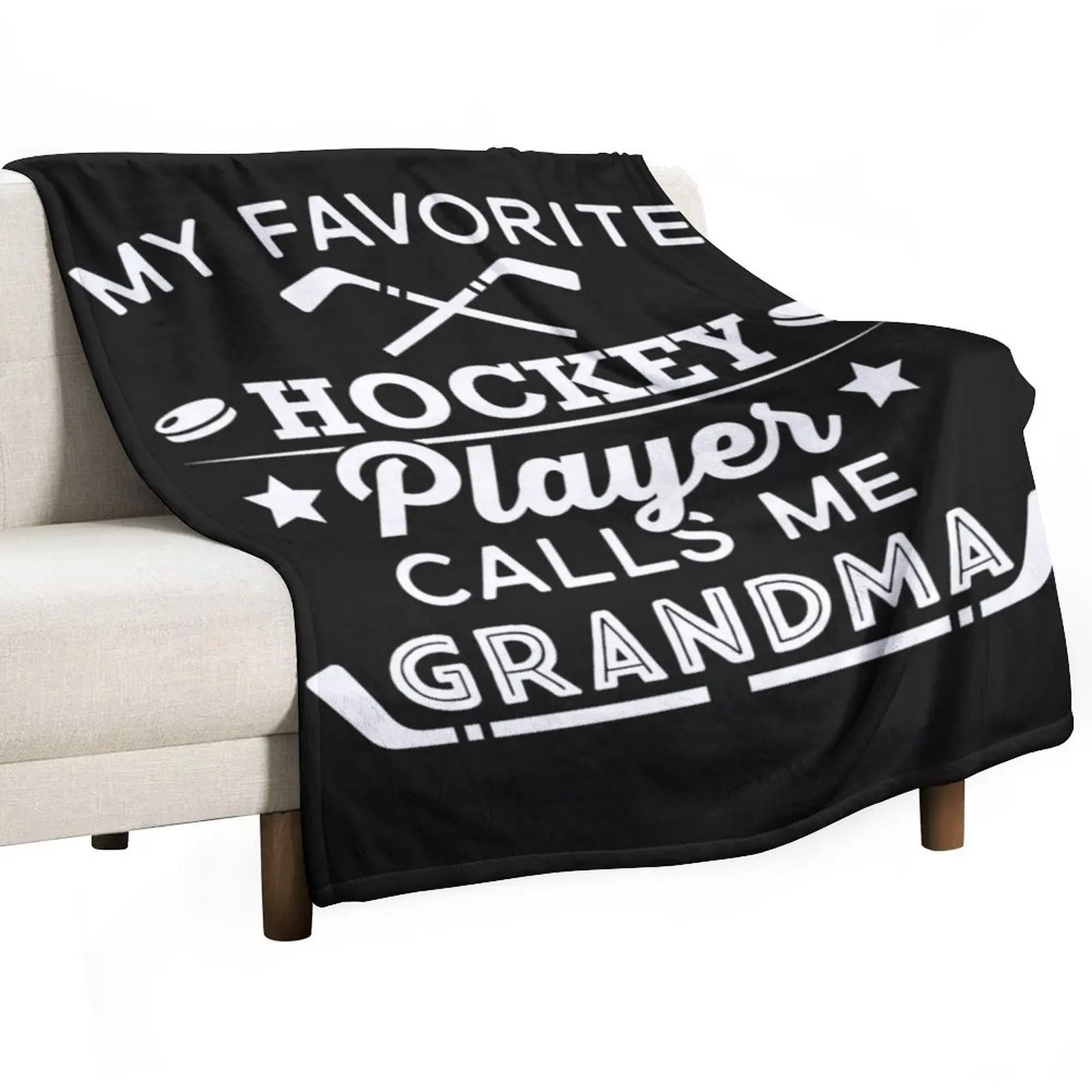 

Favorite Ice Hockey Player Gift For Grandma Throw Blanket Lightweight Warm Blanket for Travel Camping