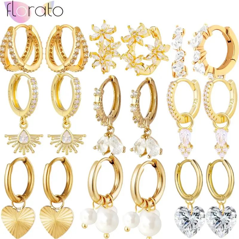 925 prata esterlina agulha moda branco zircão hoop brincos para mulheres elegante festa de casamento brincos de ouro ins jóias premium