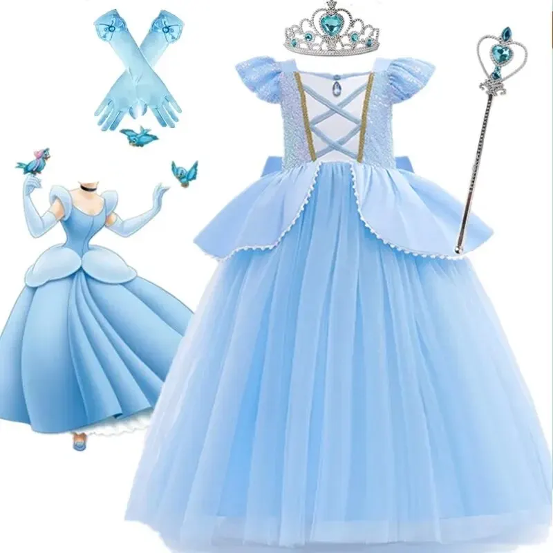 Fancy Cosplay Costume Kids Clothes 4-10 Yrs Birthday Princess Costume Halloween Carnival Party Costume for Girls Kids