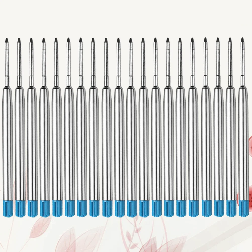 

20Pcs Gel Pen Refills Smooth Ink Leakproof 1mm Metal Tip Blue for Scrapbooking Drawing Craft Journals Study Notes