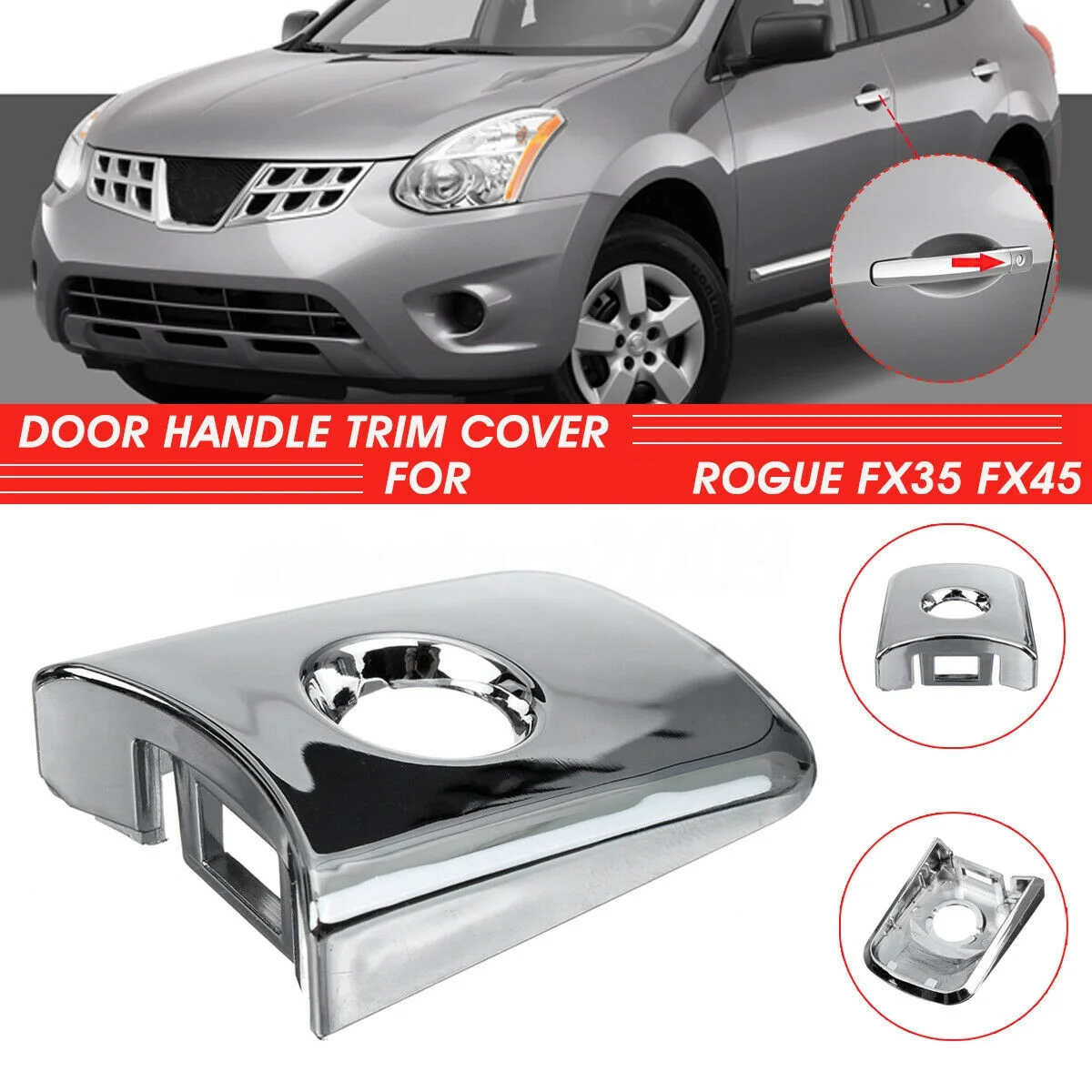 Trim pegangan pintu luar pintu depan kiri dengan penutup lubang kunci untuk Nissan Murano Rogue Infiniti FX35 FX45 80645CA000