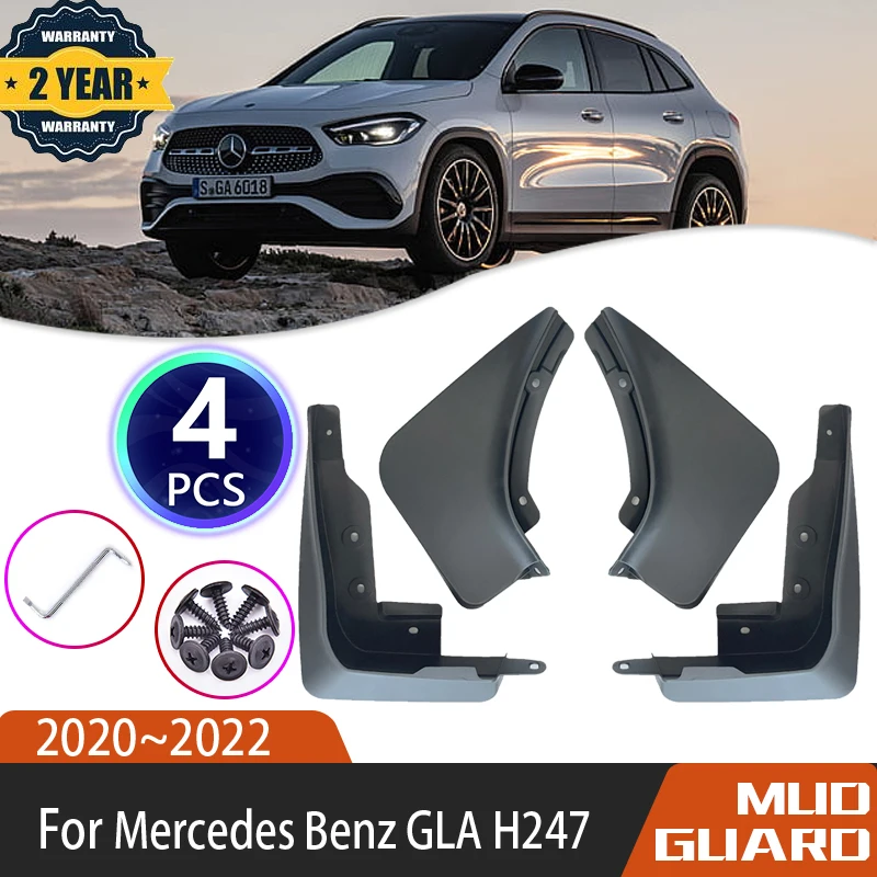 

Mudguards Fender For Mercedes Benz GLA H247 2020~2022 Car Flaps Front Rear Mud Splash Guards Mudflap Car Parts Wheel Accessories