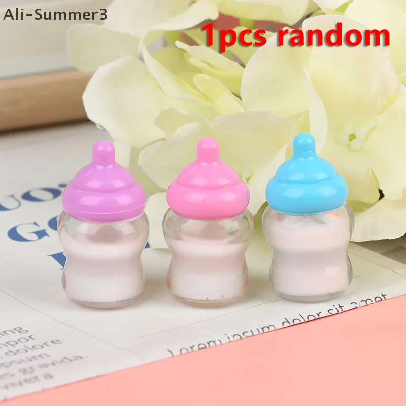 1Pc Kids Pretend Play Games Toys Mini Nipple Baby Doll Pacifier Bottle For Doll House Feeding DIY Accessories Random Color