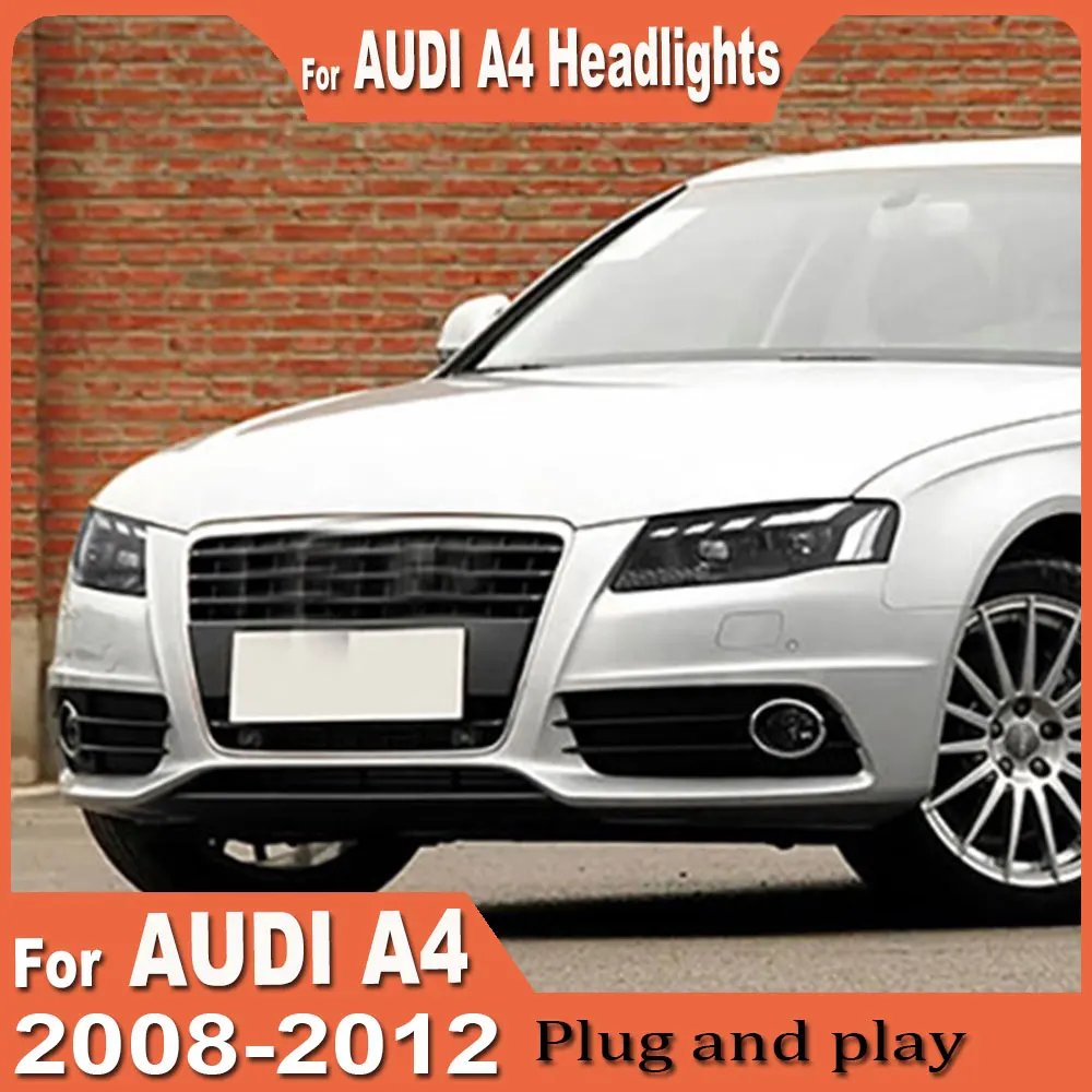 

Для AUDI A4 A4L светодиодные фары 2008 2009 2010 2011 2012, стильные сменные DRL дневные фары, проектор, аксессуары для личного подтяжки