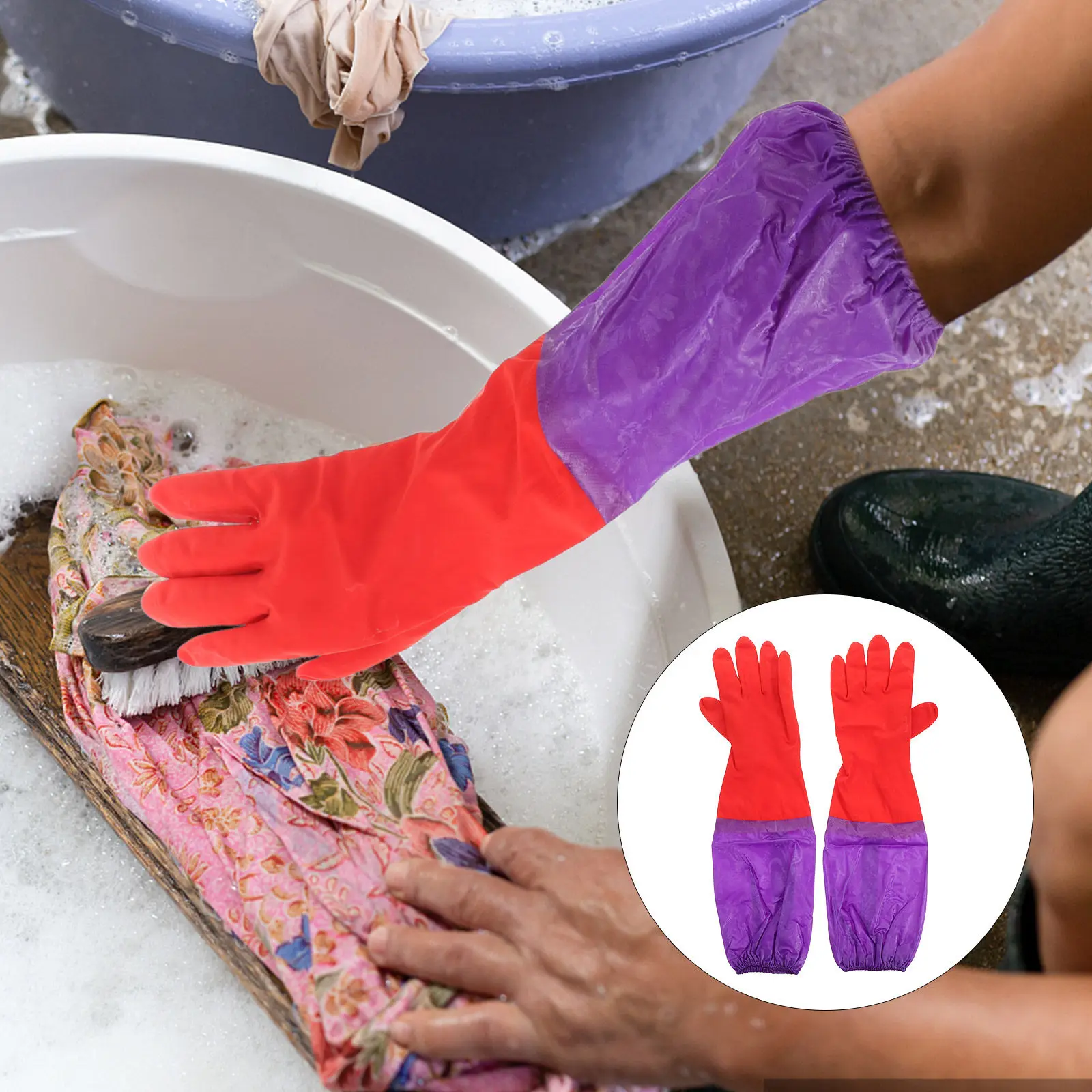 

1Pair Water Resistant Elbow Length Aquarium Gloves Fish Tank Gloves for Safe Handling of Anemones Water