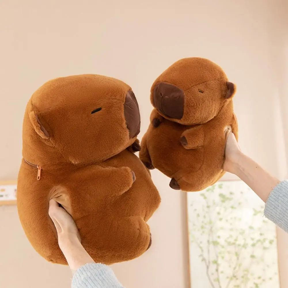 Soft Capybara Hand Warmer Pillow Stuffed Funny Capybara Plush Hand Warmer Cartoon Portable Capybara Sleeping Pillow