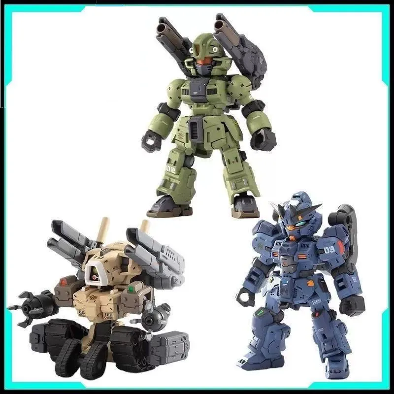 Kit de Montagem de Mecha Versão Q da Unidade Canned Squad, Figura de Ação de 7cm, Roaring Hound, Iron Fist, Chariot, Artillery Boy, Brinquedo, Presente