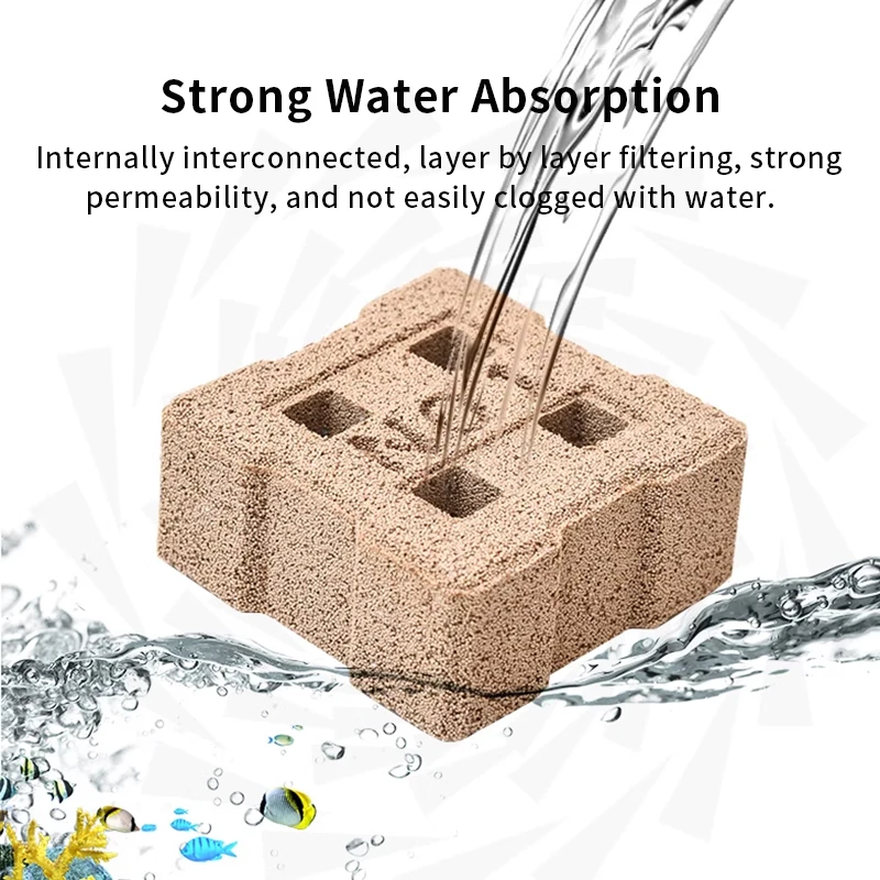 Aquarium Filter Media Porous Bio Filter Block Ceramic Ring High Energy Nano Brick For Fresh/Saltwater Fish Tank Sump Filtration