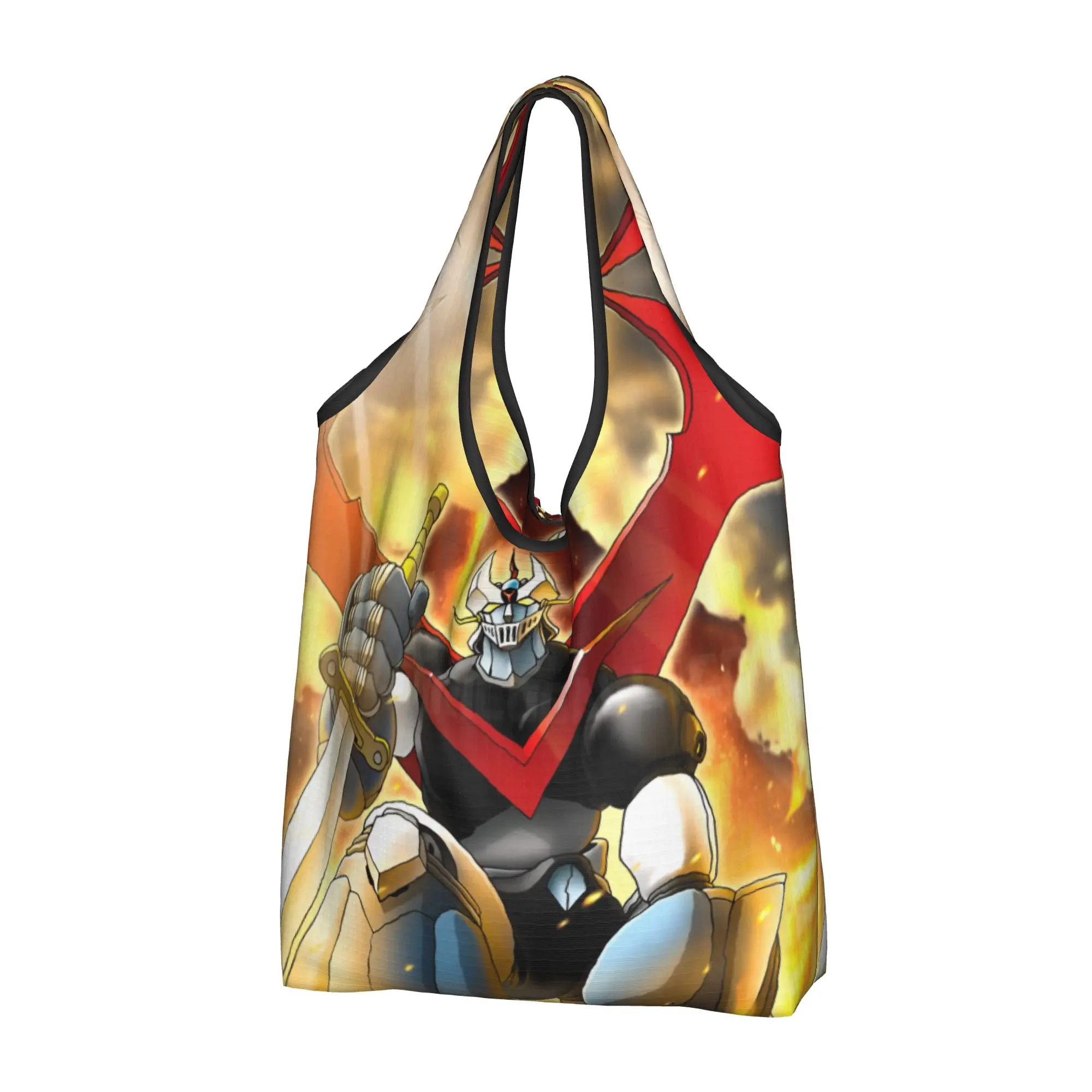 Fashion Comic G-Grendizeres Manga Shopping Tote Bags Portable Manga Groceries Shopper Shoulder Bag