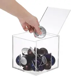 Acrylic Coffee Capsules pods Storage Box Cube Storage Holder Compatible with All Coffee Pods Nespresso Storage Containers Lid
