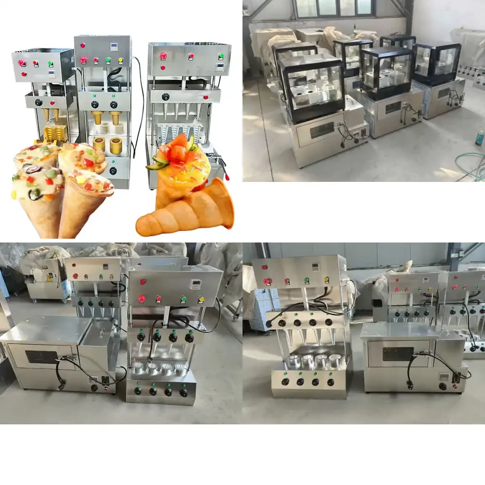 

Automatic 4-Head Pizza Cone Maker Electric Pizza Cone Machine 110V 220V Stainless Steel Pizza Cone Maker Set