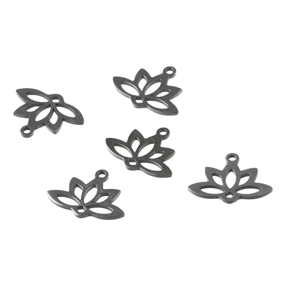 Lotus Yoga Charm Stal nierdzewna Lotus Charm Silver Yoga Charms Charm do tworzenia biżuterii Kolczyki Ręcznie robione rękodzieło Miłośnicy