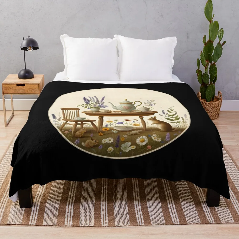 

Tea Time in the Meadow Throw Blanket Luxury Thicken christmas decoration Beach Baby Blankets