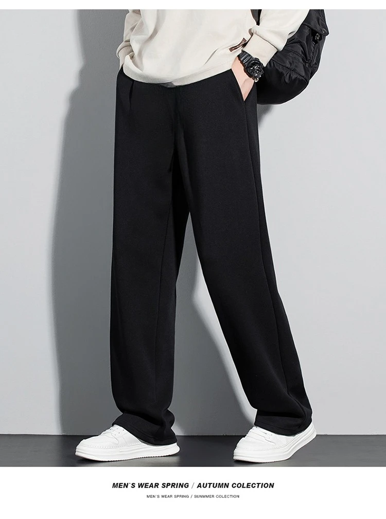 

Мужские повседневные брюки из чистого хлопка, новинка 2025, весна/осень, спортивные длинные брюки, прямые спортивные штаны большого размера