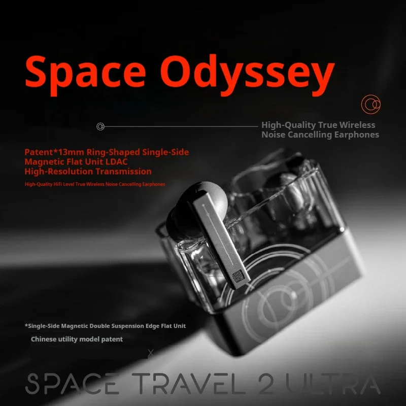 سماعات أذن Space Travel 2 ULTRA اللاسلكية بلوتوث 6.0 بعمر بطارية طويل مع ضبط ANC LDAC النشط للحد من الضوضاء AI