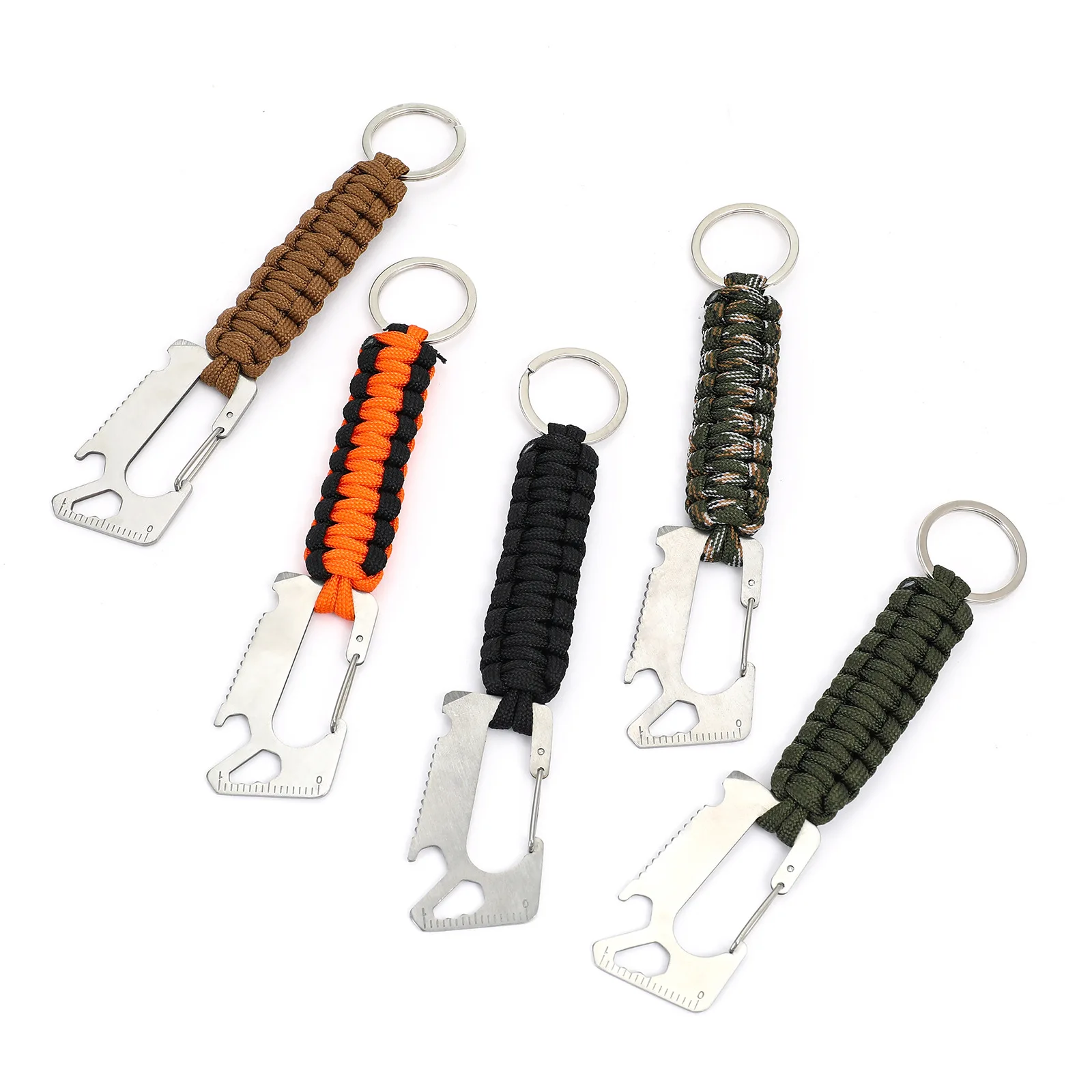 Outdoor Wild Paracord Braided Key Chain, Mountaineering Bottle Opener, Key Pendant, Adventure Survival, Wholesale