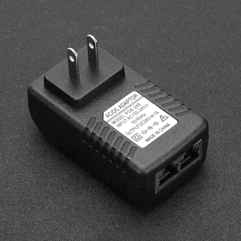 POE Injector DC 24V 1A  Power Adapter Plug / Optional