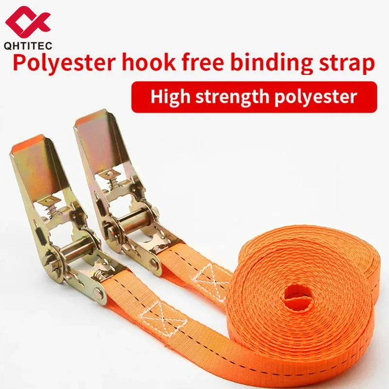 Heavy-Duty Car & Truck Front Cargo Ratchet Strap with Metal Buckle - Adjustable, Secure Tie-Down for Safe Luggage Transport