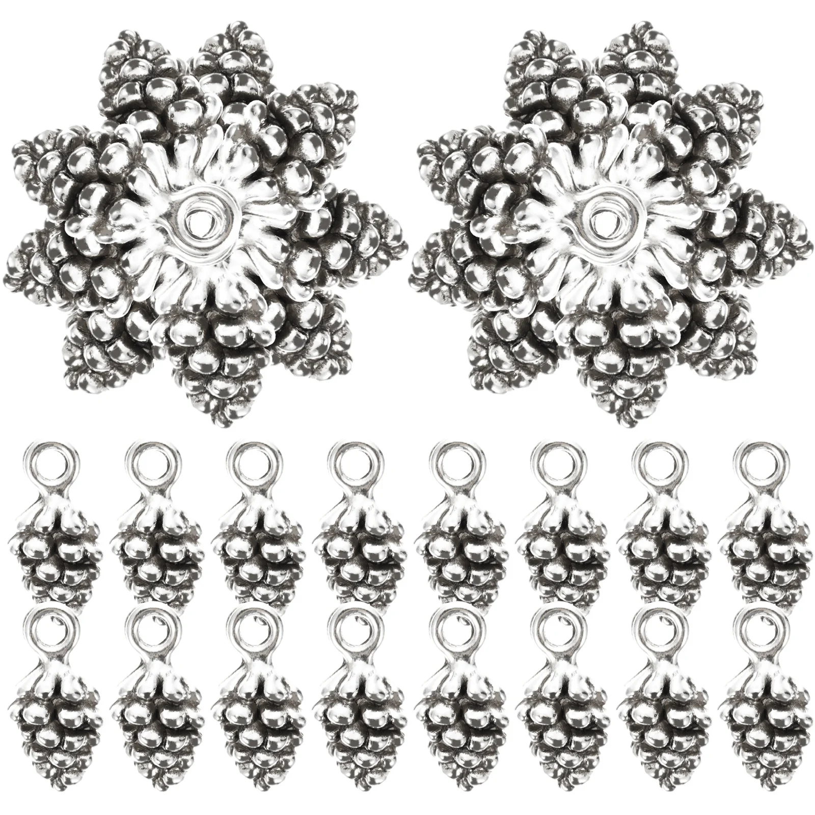 

60 Pcs Different Kind of Jewelry Charms for Necklaces Pine Cone Pendants Making