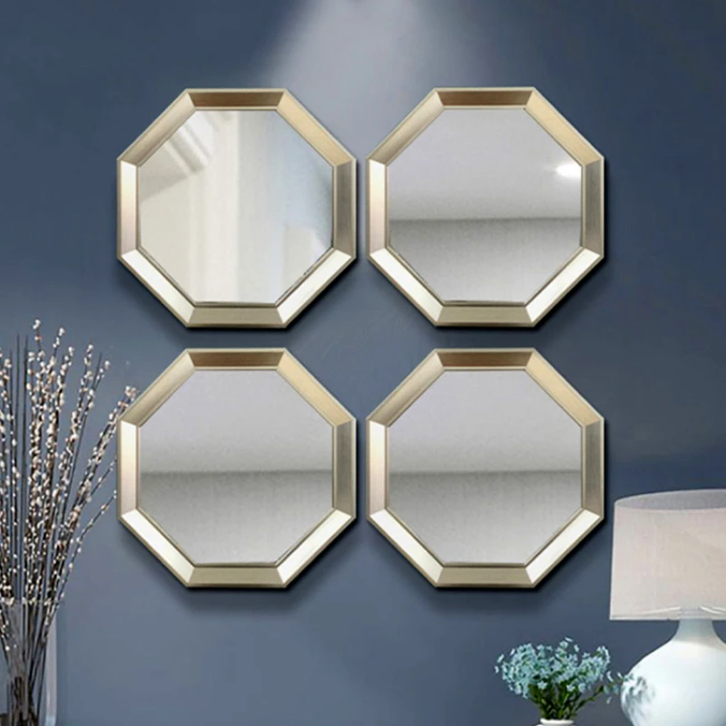 

Metal Bathroom Decorative Mirrors Handicraft Hexagon Makeup Decorative Mirrors Aesthetic Specchi Decorativi Room Decor BL50DM