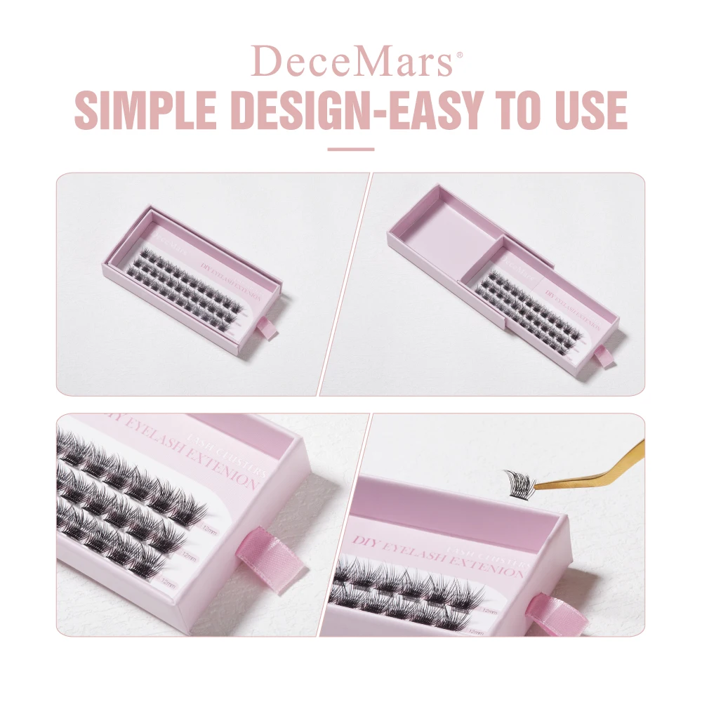 DeceMars Clusters Extensions 8-16MIX Individual Lashes Cluster DIY Eyelash Extensions at Home( F03 )