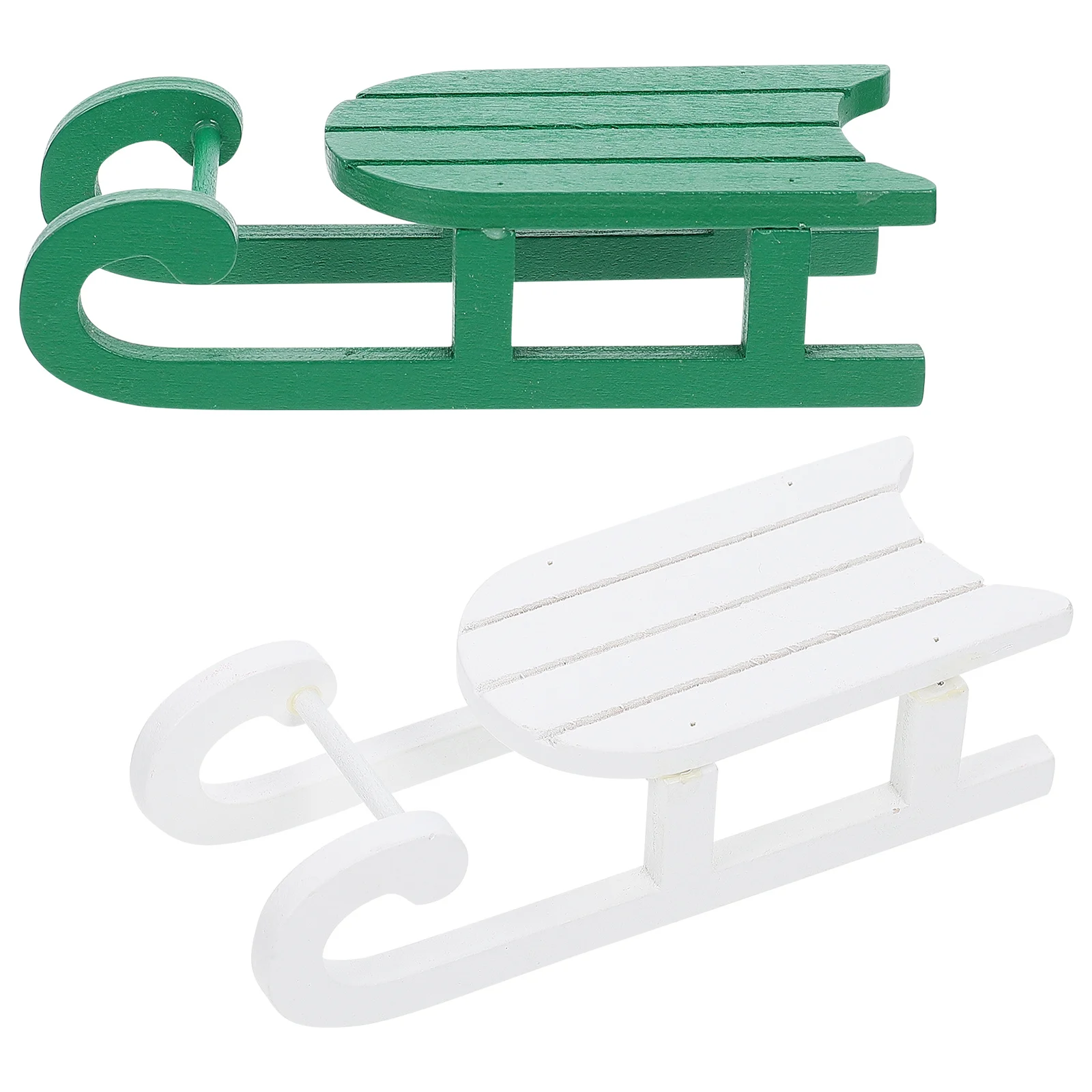 

2Pcs Christmas Wooden Adornments Sled Ornaments Design Festive Atmosphere Home Office Xmas Decorations Collection