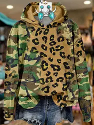 Leopard Print Camouflage Hoodie Women's Sweatshirt