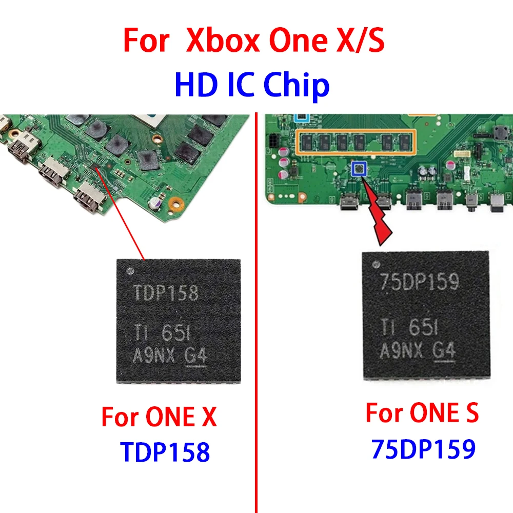 5pcs Original TDP158 HD IC Chips For Xbox One X Console HDMI-compatible Chip 75DP159 For Xbox One S Replacement Parts