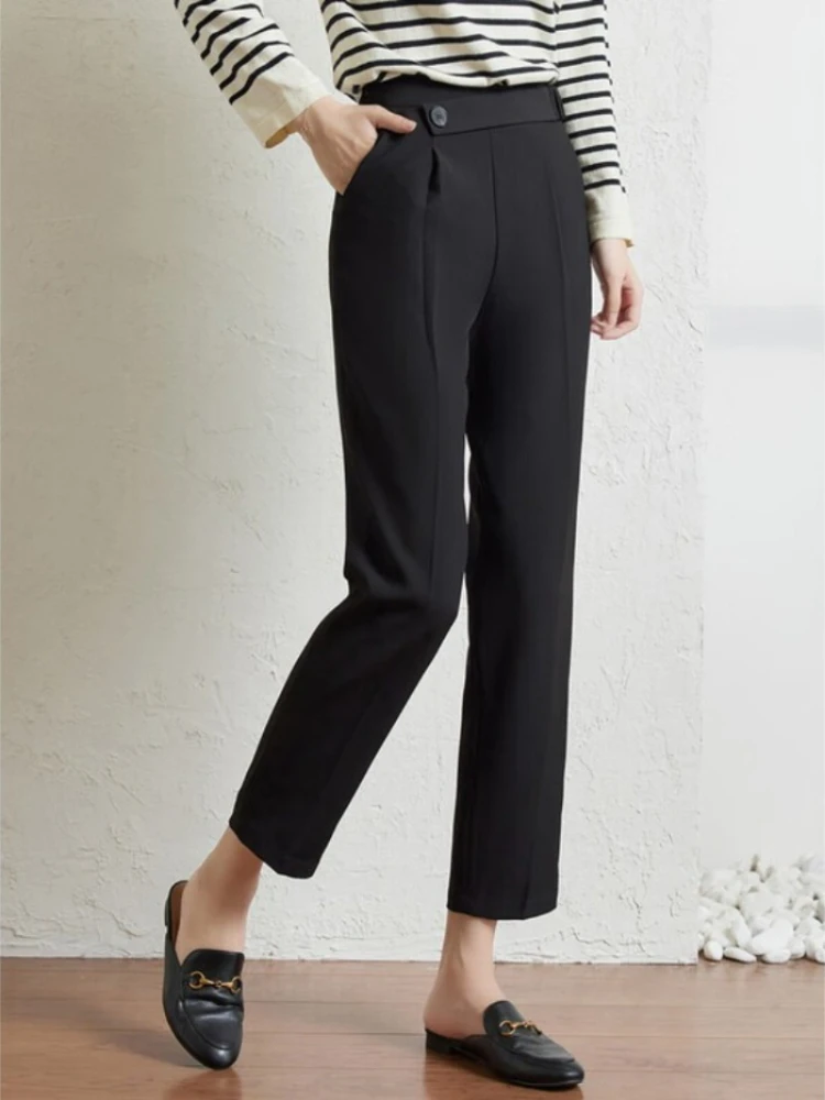 

SENTUBILA Women's Pants Autumn 2025 Solid Office Lady Pencil Trousers Fashion Irregular Slim-Fit Bottoms 153KG3329X
